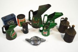 Automobilia - A group of branded and other metal oil jugs