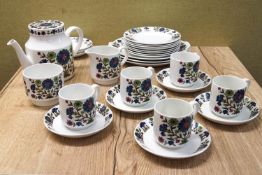 A Midwinter Marquis of Queensberry Country Garden pattern part tea service,