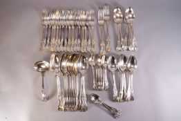 An extensive electroplated part canteen in the Kings pattern style,