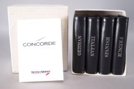 A boxed set of Concorde European dictionaries, comprising : French, Spanish, Italian and German,