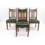 Two sets of Victorian dining chairs,
