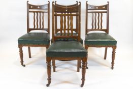 Two sets of Victorian dining chairs,