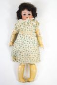 A German bisque porcelain head doll, circa 1900, impressed 'Germany/390/AO1/2M' to back of head,