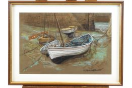 C D Chapman, Low tide, pastel, signed lower right,