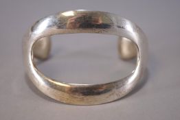 A large white metal abstract cuff bangle. Stamped Jacob Hull, Denmark. 59.