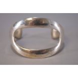 A large white metal abstract cuff bangle. Stamped Jacob Hull, Denmark. 59.