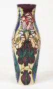 A Moorcroft 'Masquerade' pattern vase, of slender baluster form,