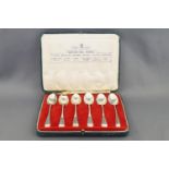 A cased set of six silver Old English pattern teaspoons for the 1935 Silver Jubilee,