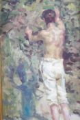 Style of Henry Scott Tuke, The Gardener, oil on panel,