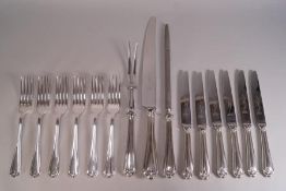 A set of plated flatware for twelve,