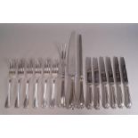 A set of plated flatware for twelve,