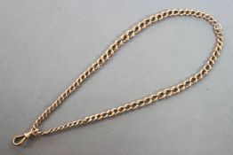 A rose metal double graduated curb link bracelet, swivel clasp, 220mm.