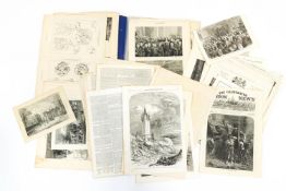 A collection of prints, including pages from 'The Builder'.