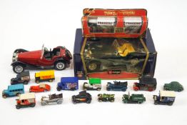 A collection of Matchbox Corgi, Burago die cast and plastic models of cars,