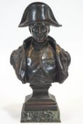 A patinated bust of Napoleon, inscribed 'Rollin' to reverse,