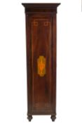 A 19th century mahogany and marquetry tall cupboard,