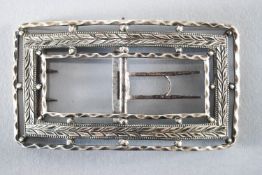 A bright cut silver shoe buckle, circa 1800