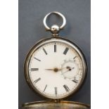 An unbranded full hunter pocket watch.