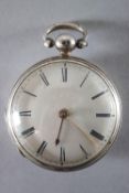 An unbranded open faced pocket watch.