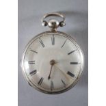 An unbranded open faced pocket watch.