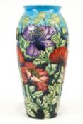 A large Moorcroft 'Scarlet Cloud' vase, 2002 Limited edition, signed by Rachel Bishop,
