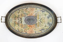 An early 20th century two handled tray,