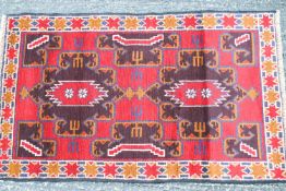 A natural dye handmade Afghan Baluchi rug,