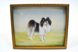 E.M. Penn miniature of a dog, signed lower left