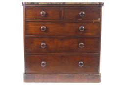 A Victorian mahogany chest of drawers.