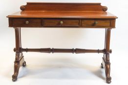 A Victorian mahogany writing table, stamped for T Seddon of New Bond Street,