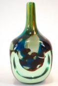 A signed Mdina glass cube vase, dated 1979,