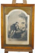 A print of engraving, 'Raffaelle and the Fornarina', after the original painting Sir A W Callcott,