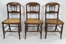 A set of six 19th century bobbin turned chairs,