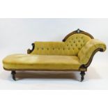 A Victorian Japanned chaise longue,
