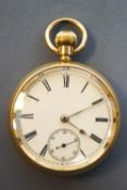 A gold plated Waltham & co open face pocket watch. Manual wind movement; reference: 8395033.