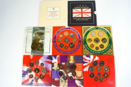 Eight sets of commemorative coins, comprising Brilliant uncirculated coin collection