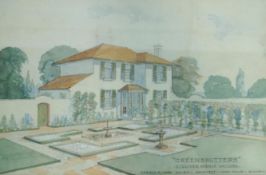Gerald M Carr, ARIBA, Union House, Sydney, architect's design for 'Green Shutters, Gilliver Avenue,