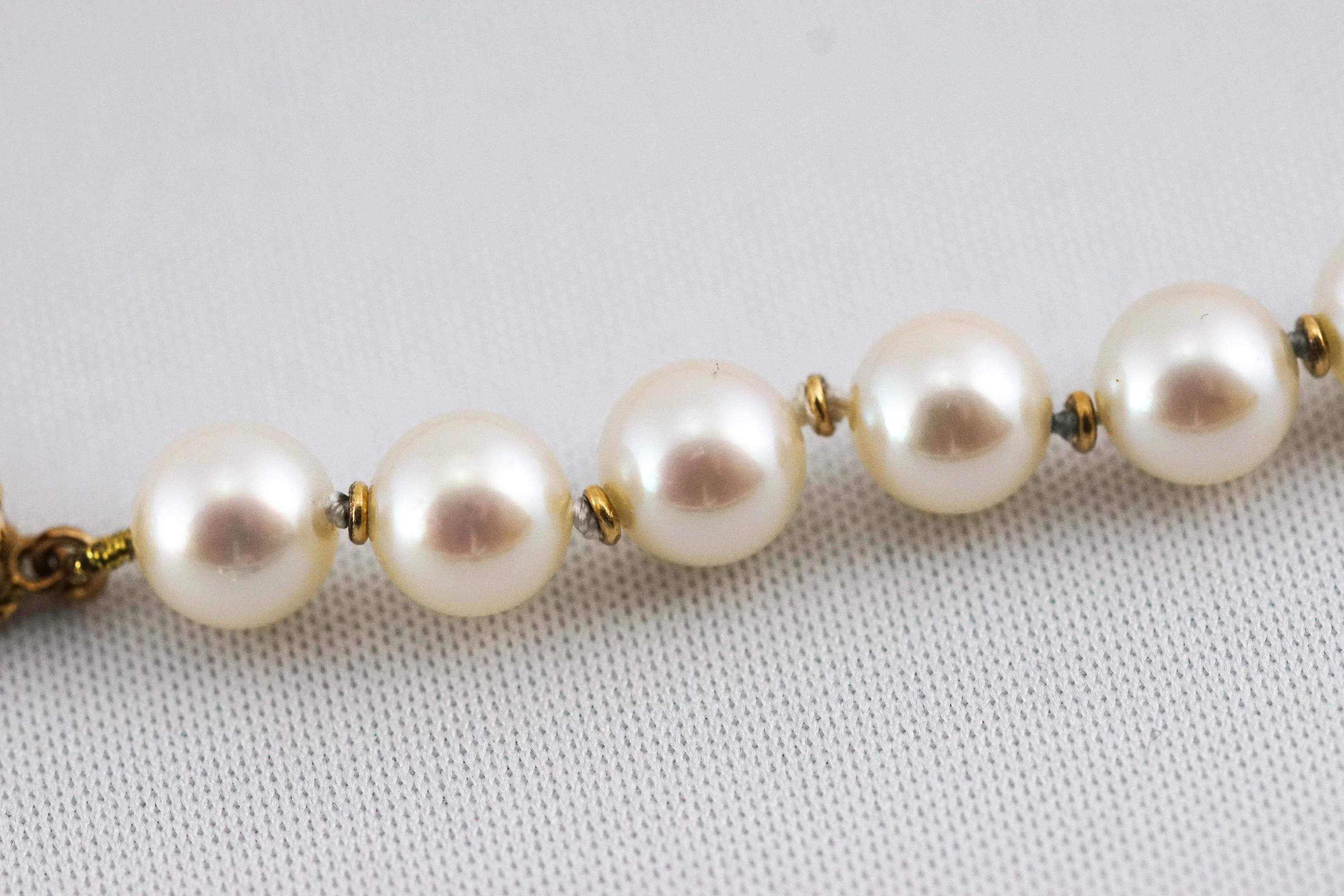 A single strand of cultured pearls measuring from 6.50mm to 7.00mm. - Image 3 of 3