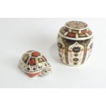 A Royal Crown Derby Imari pattern triform ginger jar and cover, pattern No 1128,