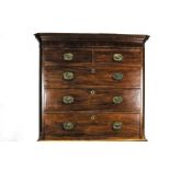 A George lll mahogany chest on chest, fitted brass loop handles,