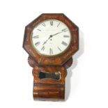 A brass inlaid mahogany fusee clock, with round white Roman dial marked Holmes Smithard, Derby,