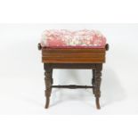 A late Victorian mahogany piano stool,