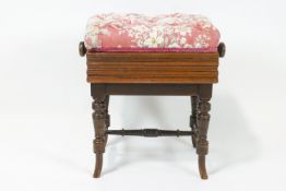 A late Victorian mahogany piano stool,