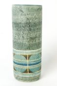 A Troika pottery vase of cylindrical form, painted factory marks 14.5 cm high.