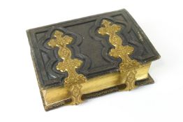 A Victorian brass bound leather photograph album,