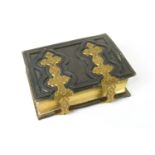 A Victorian brass bound leather photograph album,