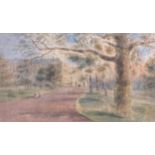 19th century, English School , Cambridge Park, watercolour, glazed and framed,