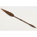 A South Sea Islands ceremonial Paddle club, with pointed leaf shaped head,