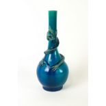 A Chinese turquoise glazed bottle vase, late 19th century,