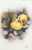 C.Hughes, still life with fruit, watercolour and bodycolour, signed lower right a pair